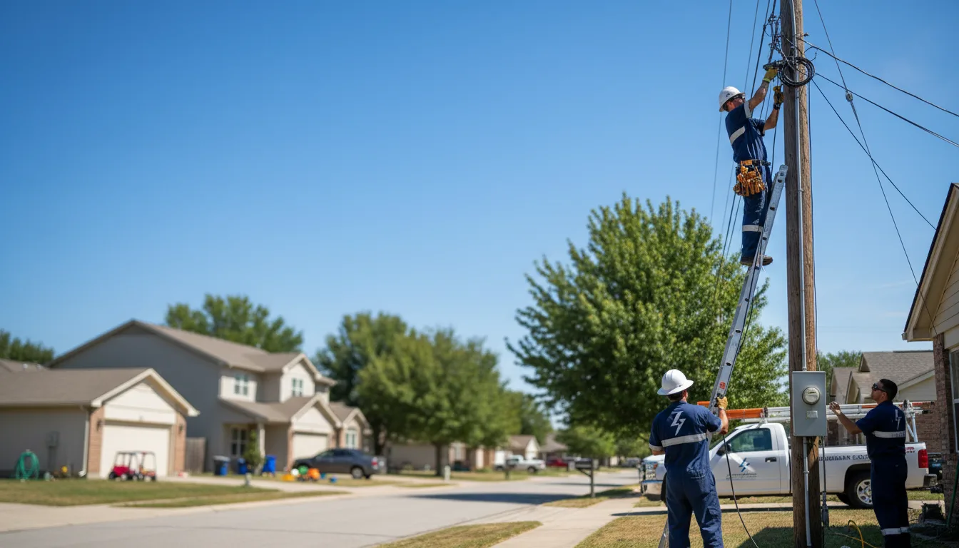 Residential electrician providing installation services in Donie, TX